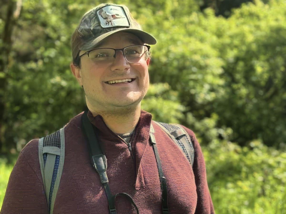 Bird survey fieldwork portrait