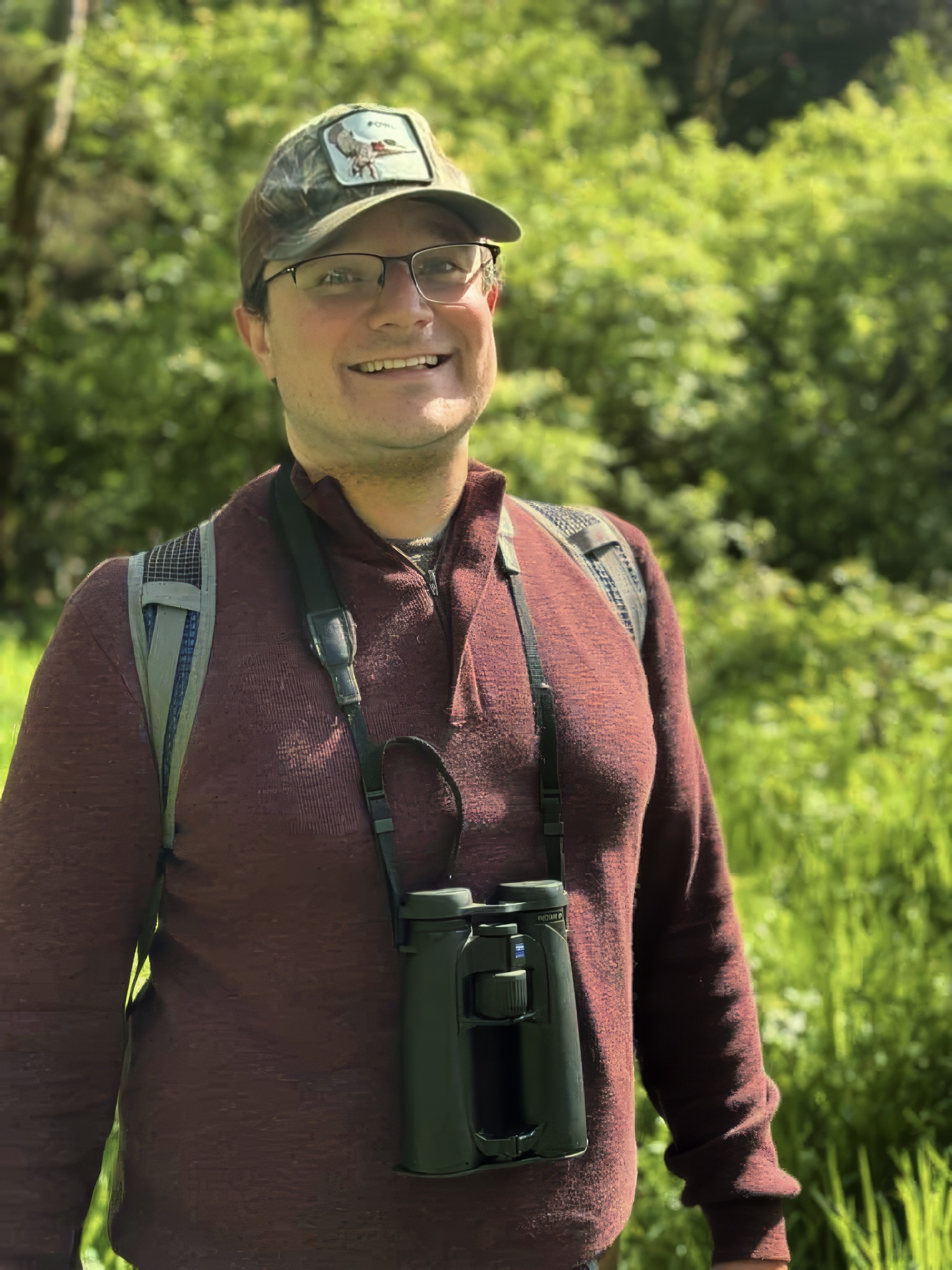 Jacob Berv during bird survey fieldwork